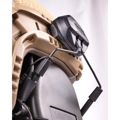 Système de fixation sur casque pour casque anti-bruit Suprême Pro-X SLIM et SFA, disponible sur www.equipements-militaire.com